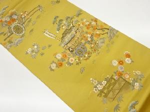 古代九百錦船鉾巡行に草花模様織出し袋帯